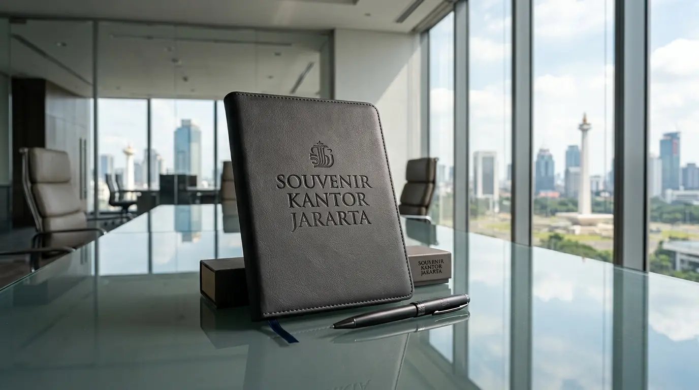 Notebook custom perusahaan dengan cetakan logo brand untuk cenderamata kantor