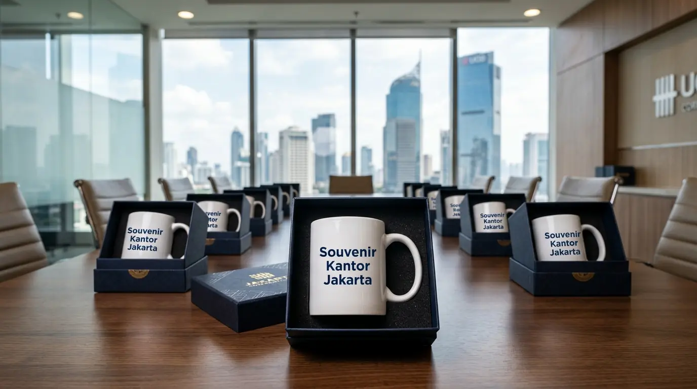 Vendor pabrik percetakan mug souvenir kantor murah di Jakarta