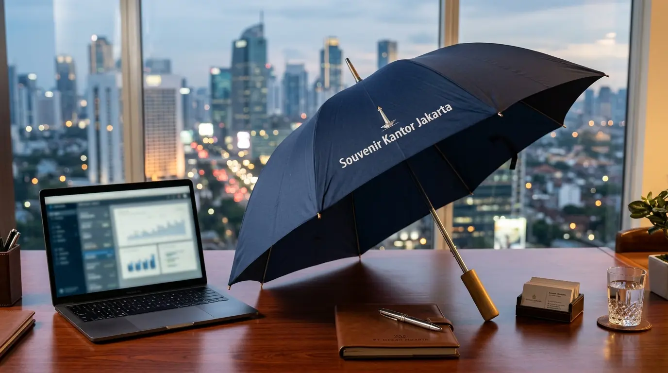 Payung souvenir kantor tipe golf eksklusif untuk corporate gift