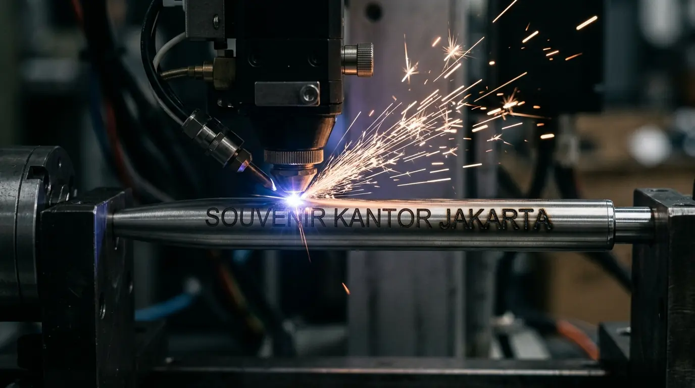 Pulpen metal custom logo eksklusif untuk souvenir VIP korporat di Jakarta
