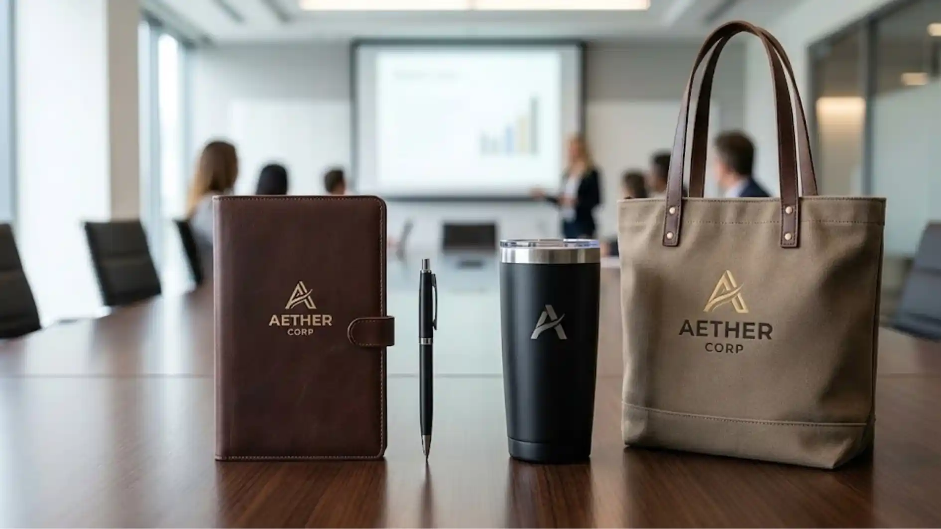 Souvenir kantor eksklusif disiapkan untuk acara meeting formal perusahaan