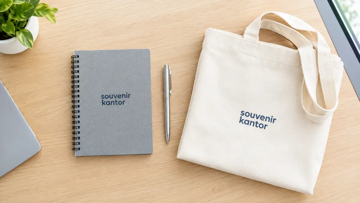 Souvenir workshop Palembang custom notebook dan totebag