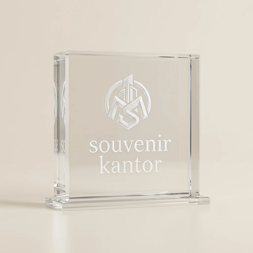 Plakat Kristal 3D Custom - Souvenir Kantor Penghargaan