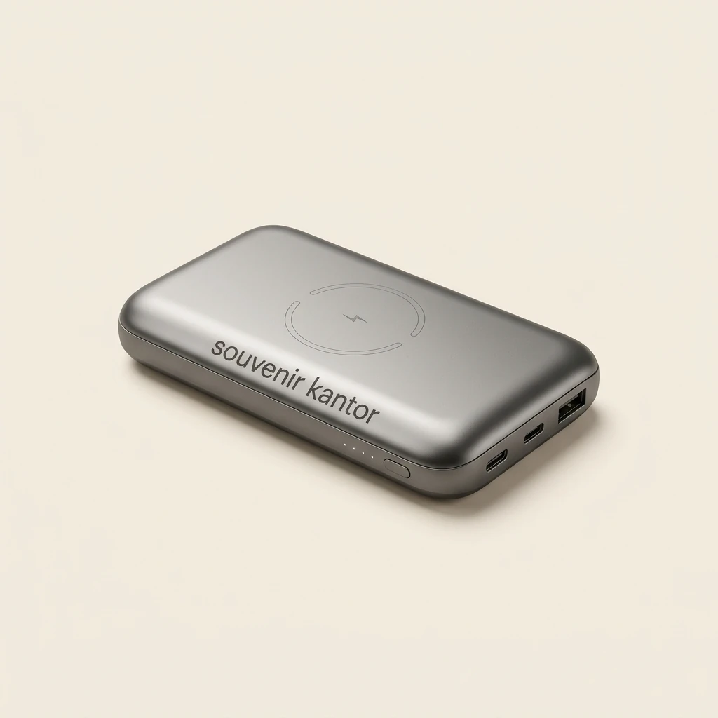 Powerbank Wireless Custom - Souvenir Kantor